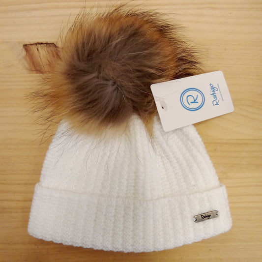 Gorro de pompón natural (2 colores)